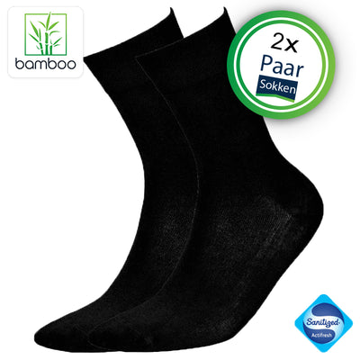 Bamboe sokken heren zwart (2 Paar)