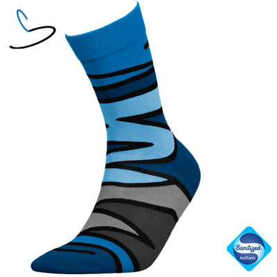 Herensokken blauw zigzag