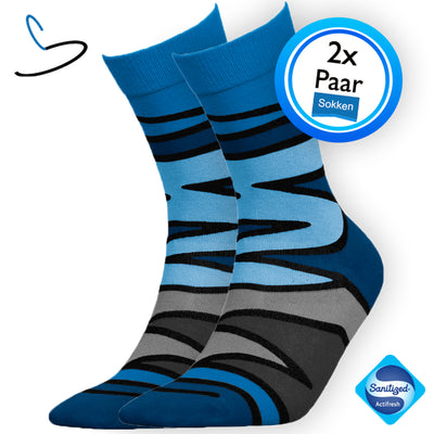 Sokken heren grijs zigzag (2 Paar)