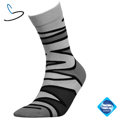 Herensokken blauw zigzag
