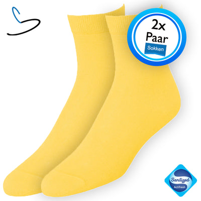 Gele sokken dames (2 paar)